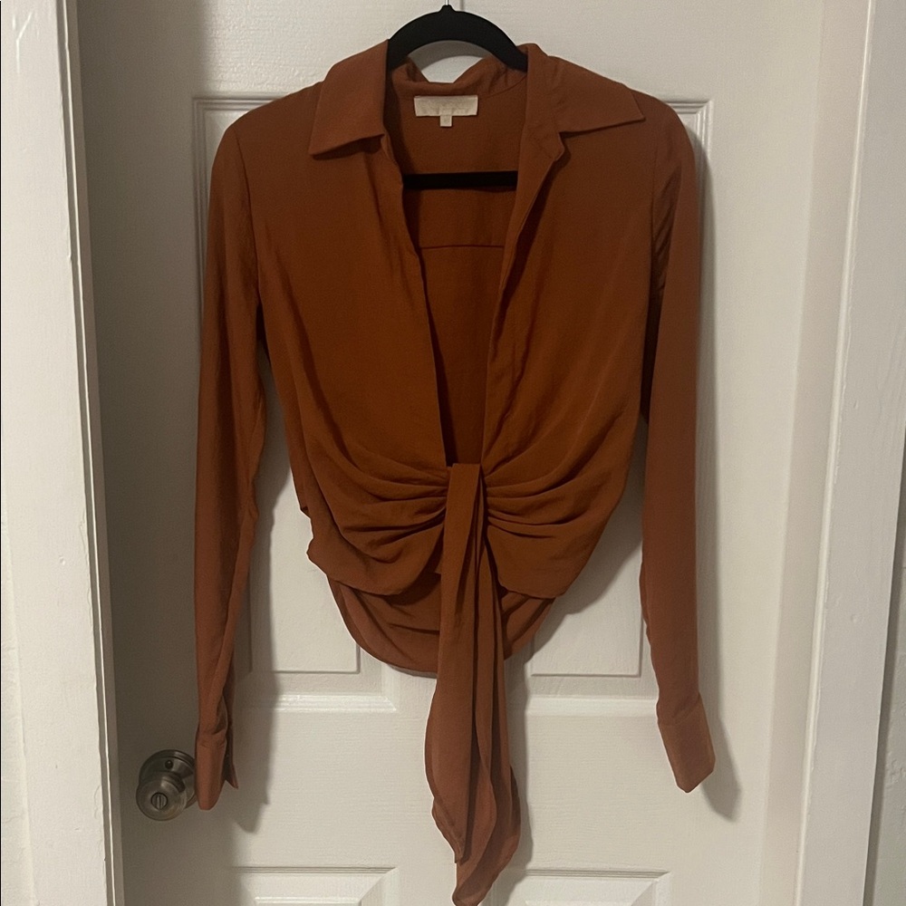 Meshki Tie-Front Blouse